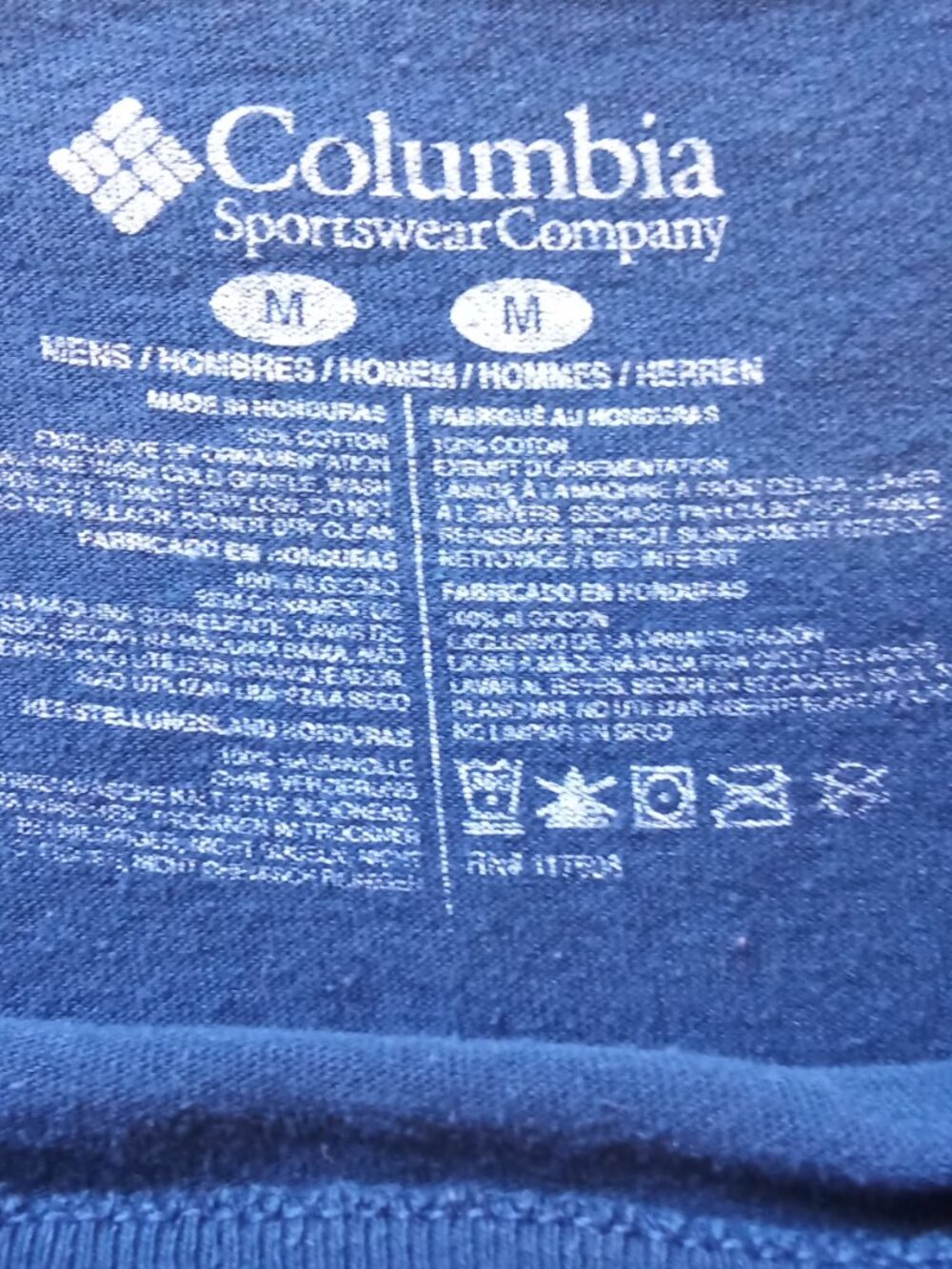 Columbia Men's Size M Navy Blue Long Sleeve Graphic T- Shirt Always Outside Logo - Picture 3 of 3